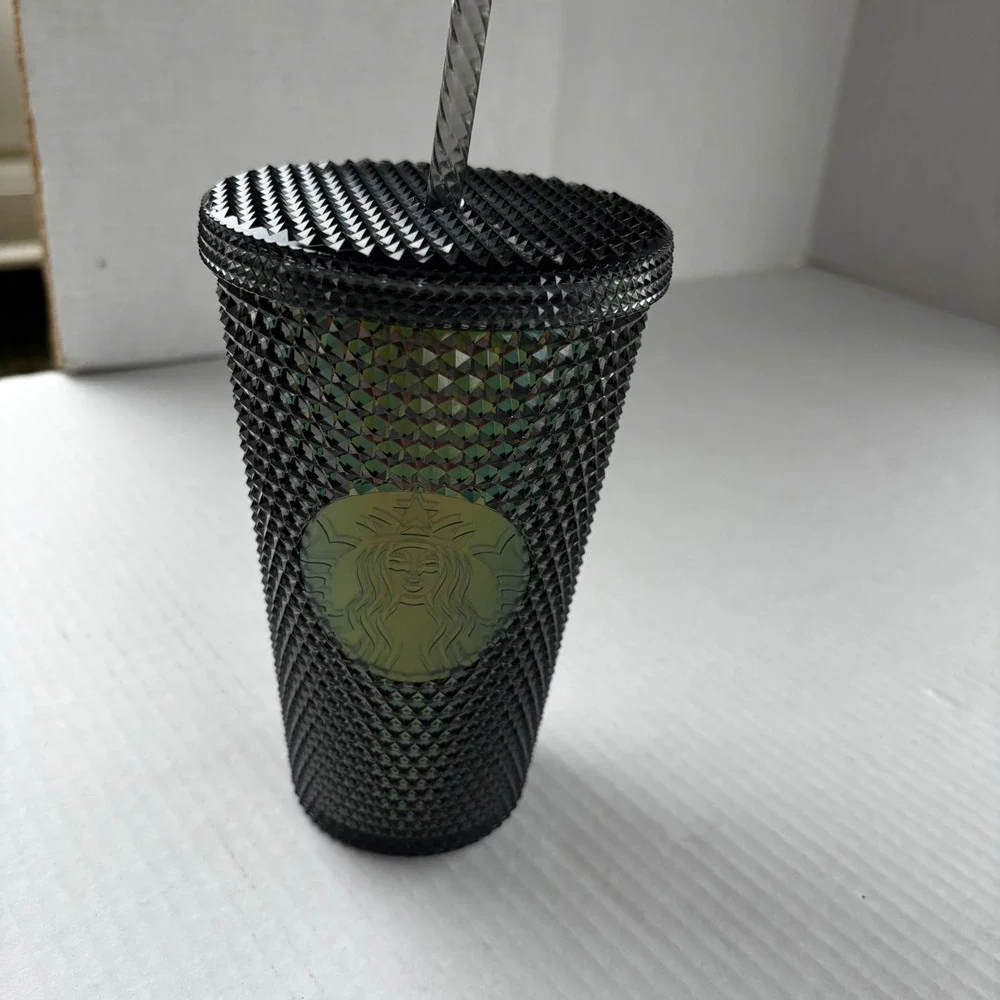 Starbucks Black Oil Slick‎ Iridescent Studded Venti Tumbler 24oz Bling Cold Cup